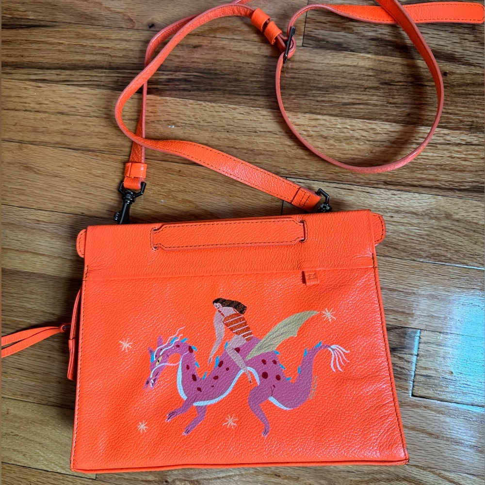 Min & Mon Orange Vail tiger handbag crossbody